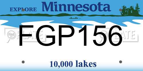FGP156 Minnesota License Plate