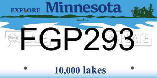 FGP293 Minnesota License Plate