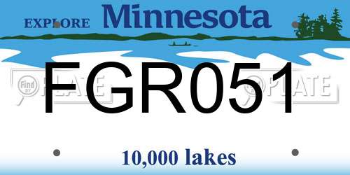 FGR051 Minnesota License Plate