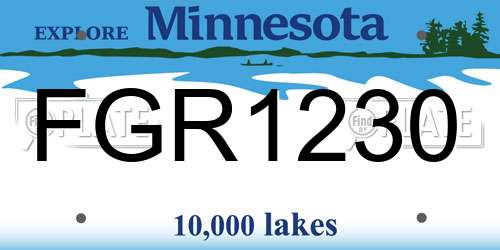 FGR1230 Minnesota License Plate