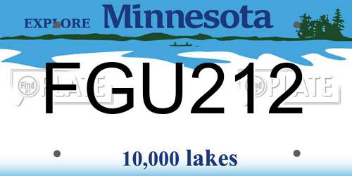 FGU212 Minnesota License Plate