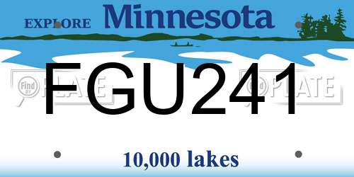 FGU241 Minnesota License Plate