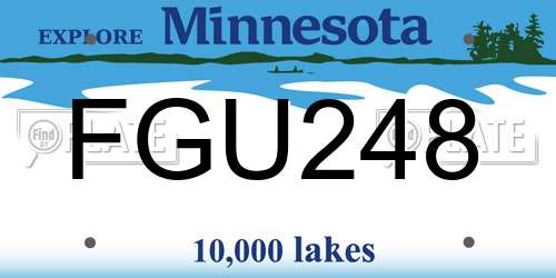 FGU248 Minnesota License Plate