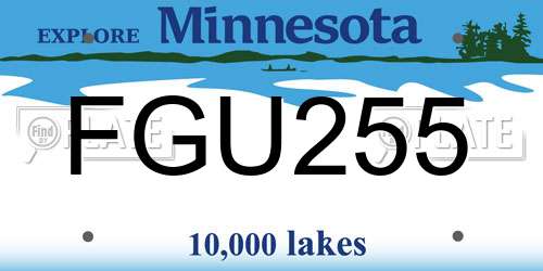 FGU255 Minnesota License Plate
