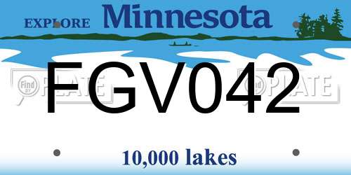 FGV042 Minnesota License Plate