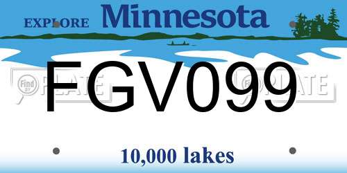 FGV099 Minnesota License Plate