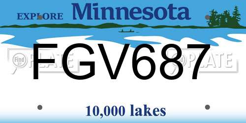 FGV687 Minnesota License Plate