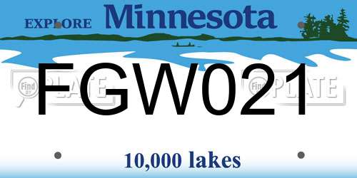 FGW021 Minnesota License Plate