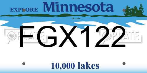 FGX122 Minnesota License Plate
