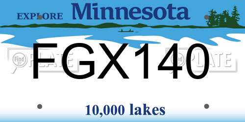 FGX140 Minnesota License Plate