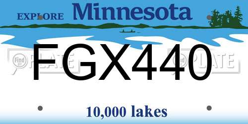 FGX440 Minnesota License Plate