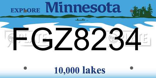 FGZ8234 Minnesota License Plate