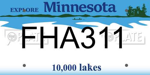 FHA311 Minnesota License Plate