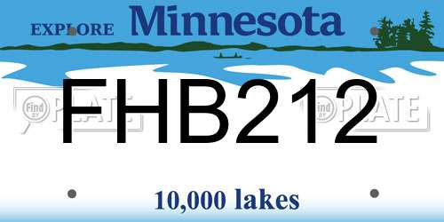 FHB212 Minnesota License Plate