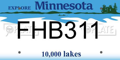 FHB311 Minnesota License Plate