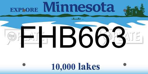 FHB663 Minnesota License Plate