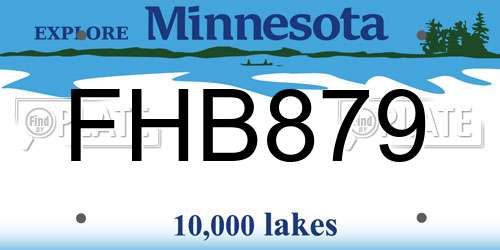 FHB879 Minnesota License Plate