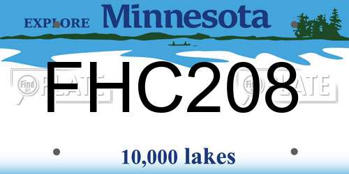 FHC208 Minnesota License Plate