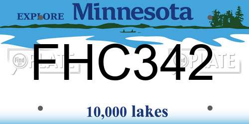 FHC342 Minnesota License Plate