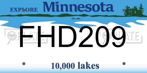 FHD209 Minnesota License Plate