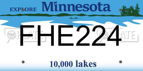 FHE224 Minnesota License Plate