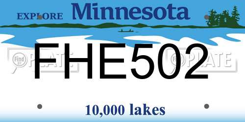 FHE502 Minnesota License Plate