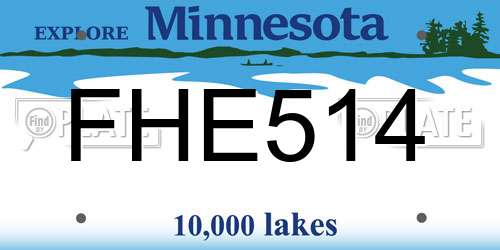FHE514 Minnesota License Plate