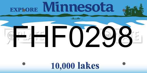 FHF0298 Minnesota License Plate