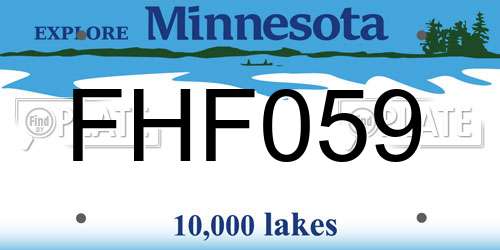FHF059 Minnesota License Plate
