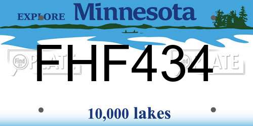 FHF434 Minnesota License Plate