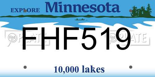FHF519 Minnesota License Plate