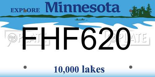 FHF620 Minnesota License Plate