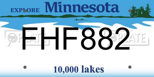FHF882 Minnesota License Plate