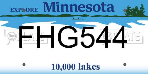 FHG544 Minnesota License Plate
