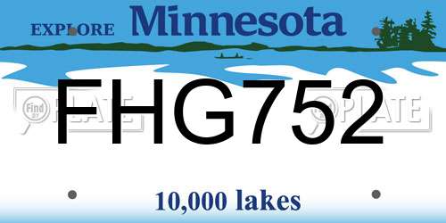 FHG752 Minnesota License Plate