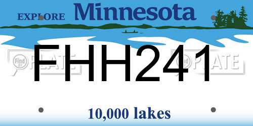 FHH241 Minnesota License Plate