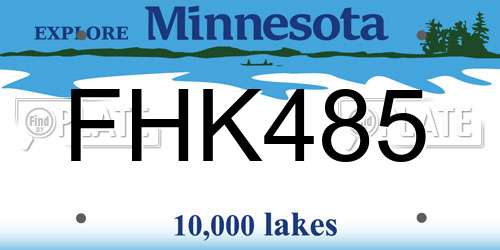 FHK485 Minnesota License Plate
