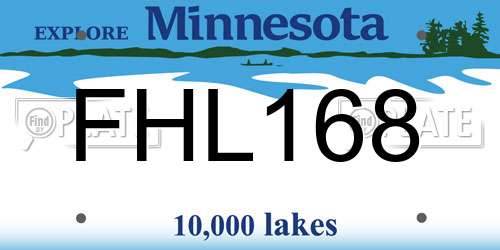 FHL168 Minnesota License Plate