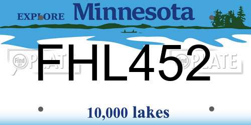FHL452 Minnesota License Plate