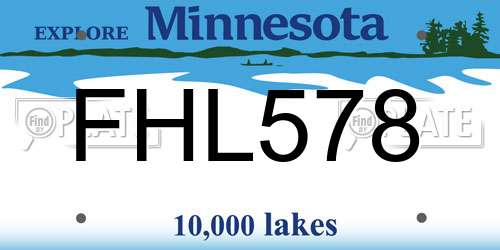 FHL578 Minnesota License Plate