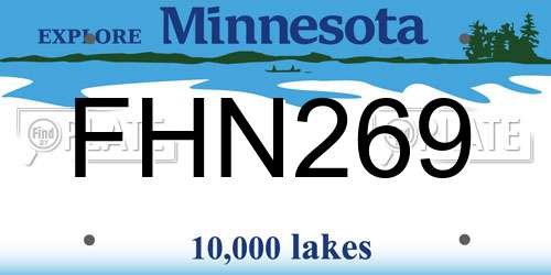 FHN269 Minnesota License Plate