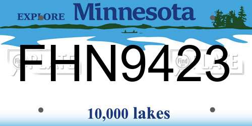 FHN9423 Minnesota License Plate