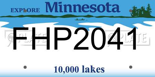 FHP2041 Minnesota License Plate