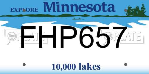 FHP657 Minnesota License Plate