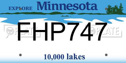 FHP747 Minnesota License Plate