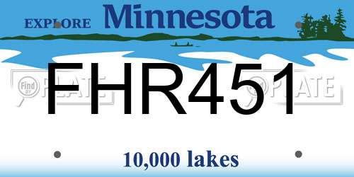 FHR451 Minnesota License Plate