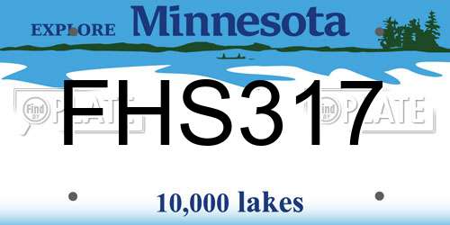 FHS317 Minnesota License Plate