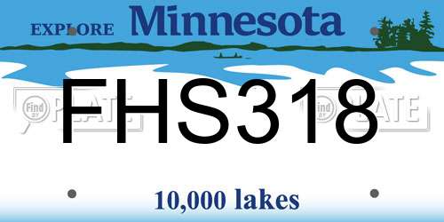 FHS318 Minnesota License Plate