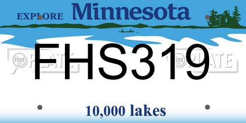 FHS319 Minnesota License Plate