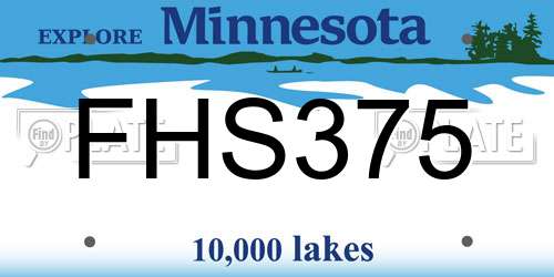 FHS375 Minnesota License Plate